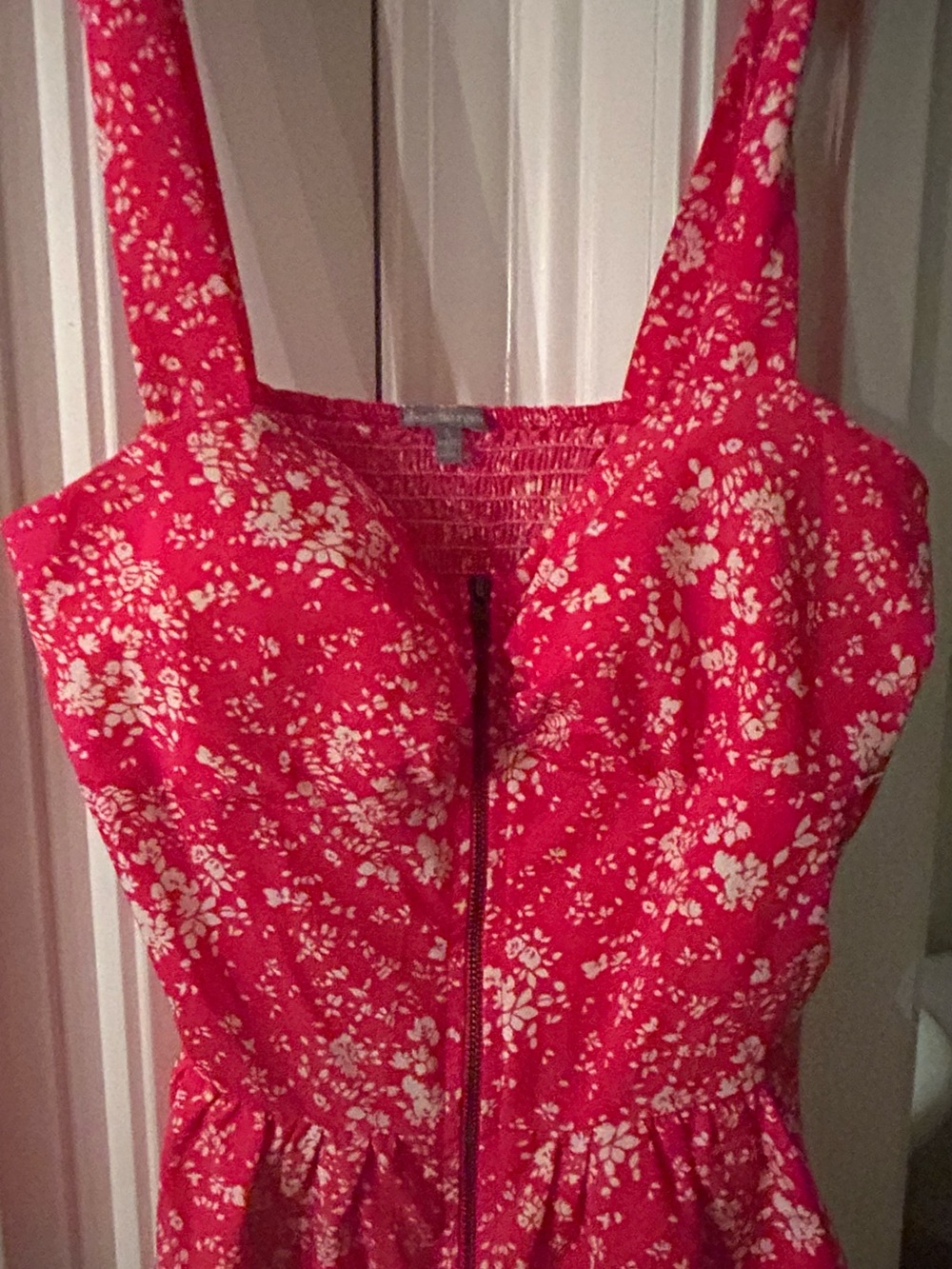 Charlotte Russe Red Floral zip up top: